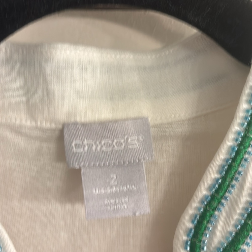 Chicos’s Linen-Blend Embellished Tunic - Picture 8 of 8